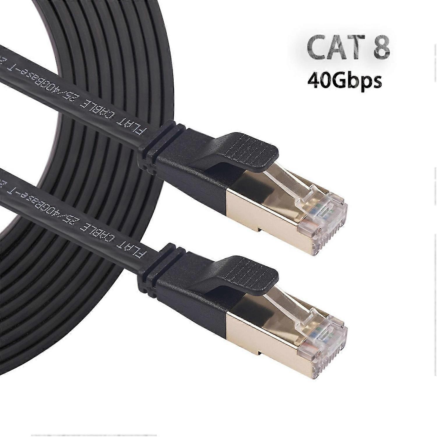 Flat CAT8 RJ45 40Gbps Super Speed Routing Ethernet Cable Network Lan Patch Cord