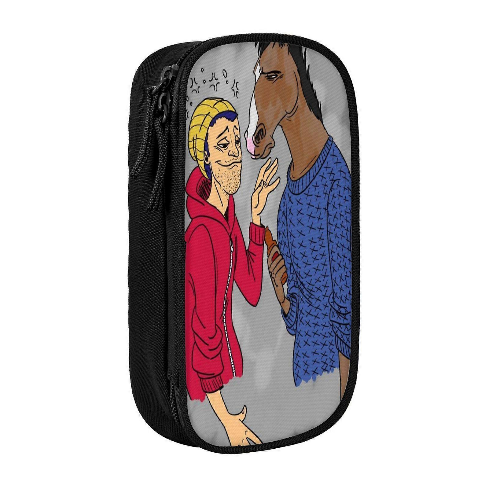 ul340 BoJack Horseman مقلمة حقيبة محمولة بسحاب مكتب القلم حقيبة للمكتب المدرسي للسفر lu340