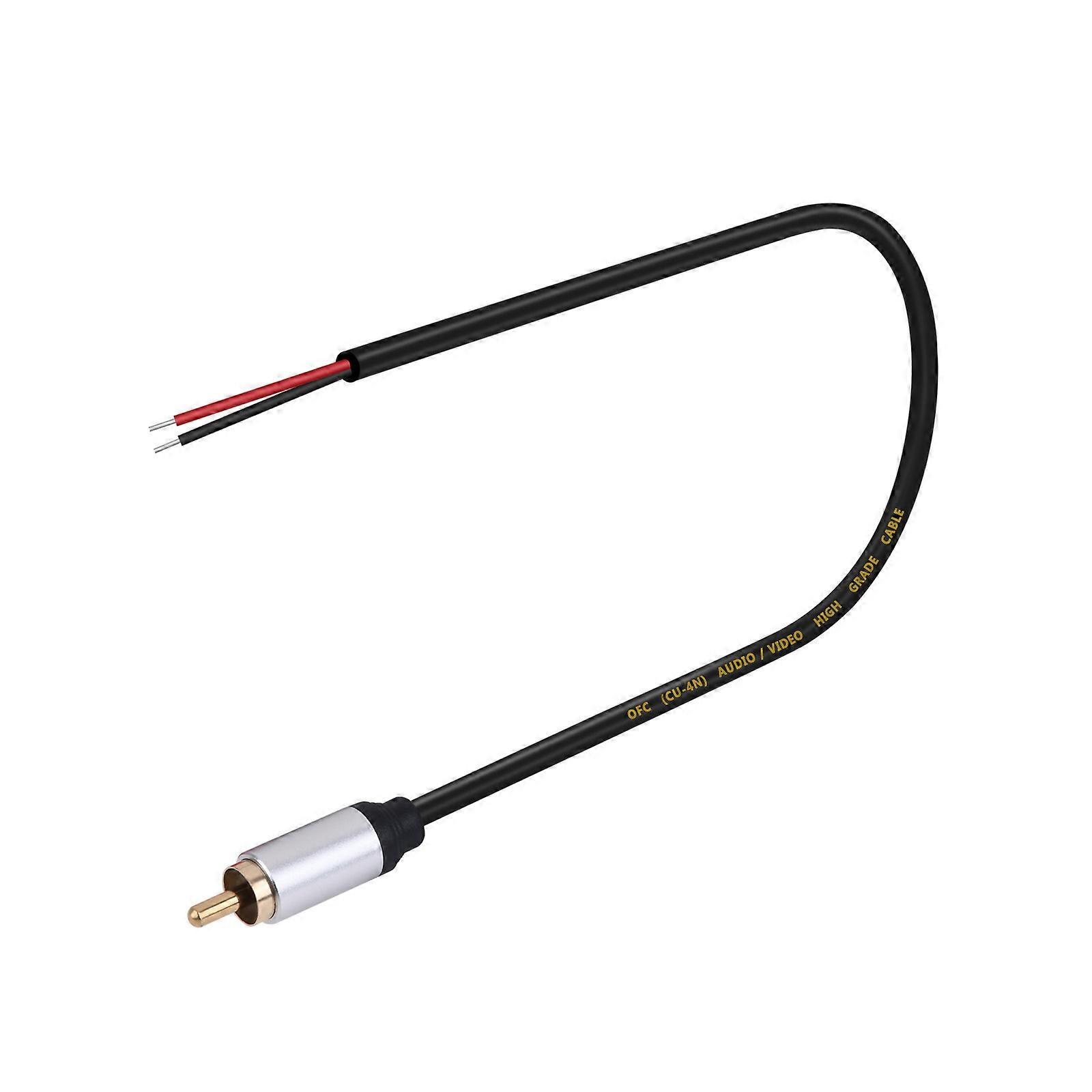 Speaker Wire Auditory Male to Open End Pigtail Splitter Adapter Cable for Players Speakers Home Auditory  silver