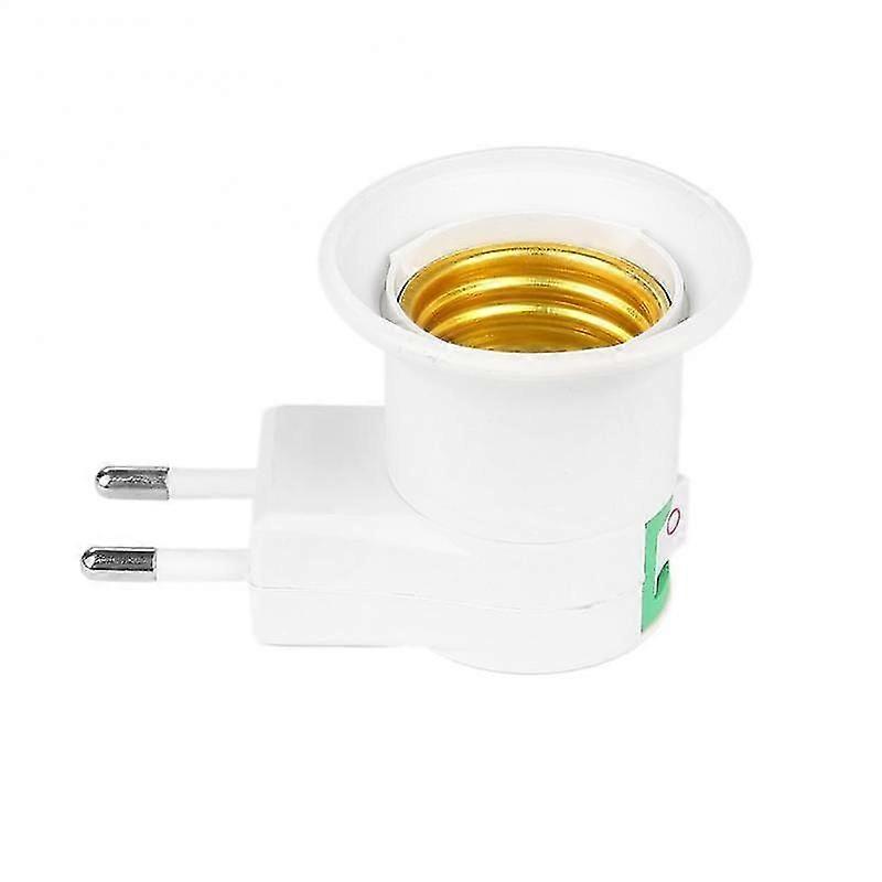 1pc E27 Eu Plug Adapter With Power On-off Control Switch E27 Socket Lamp Base Lamp Socket Home Accessories