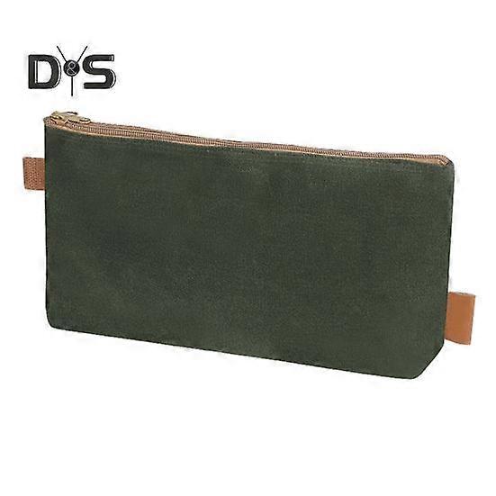 Tool Storage Bag Heavy Duty Wet Waxed Canvas Waterproof Portable Multifunctional Flat Bottom Hardware Tool Gadgets Organizer Pouch Outdoor Supplies