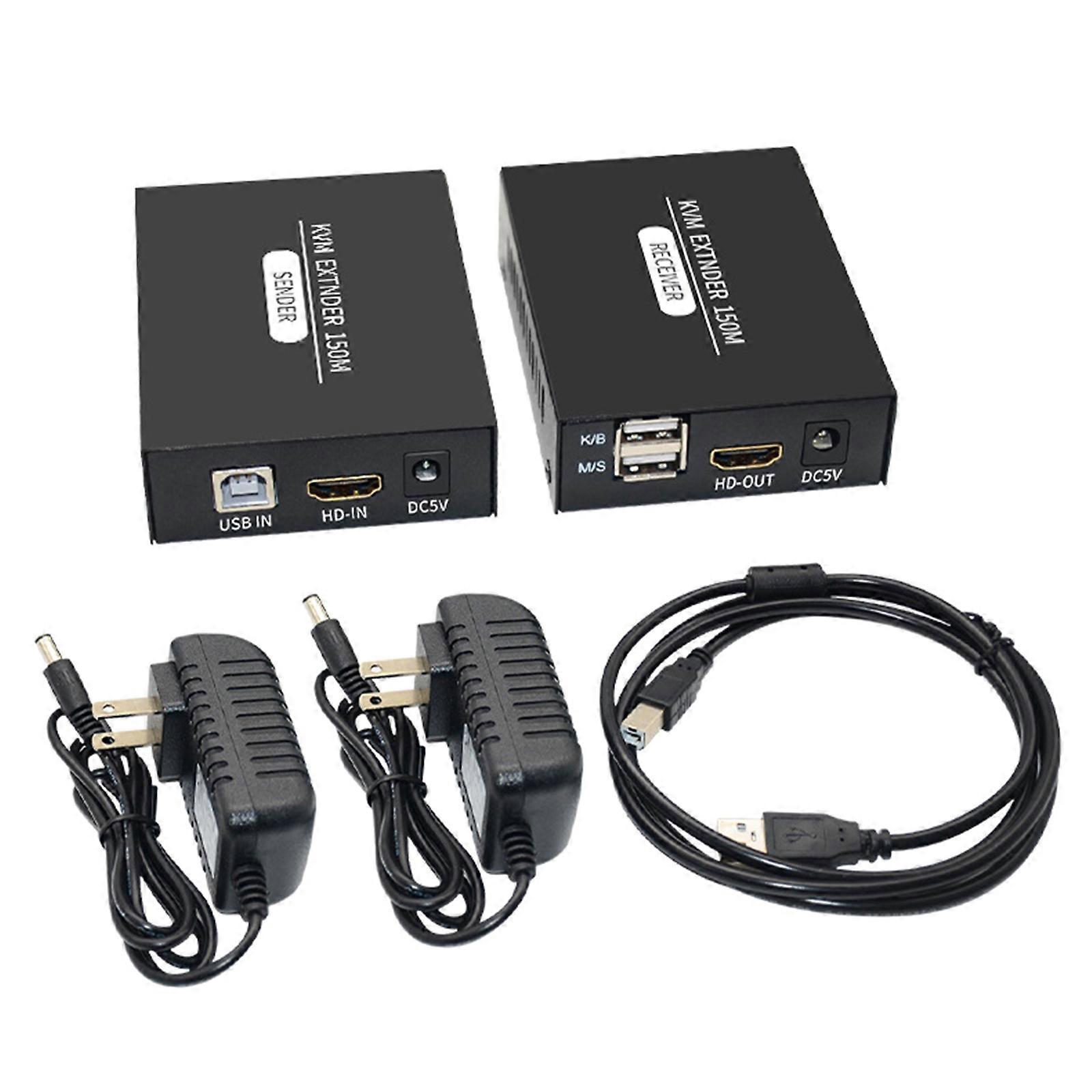 HDTV KVM USB Extender with Looping Out Function 1080P HDTV Ethernet Extender Transmitter Receiver USB Keyboard Mouse
