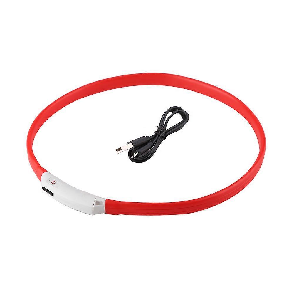 Pet Dog Collar Silicone Soft USB Rechargeable Light Flashing