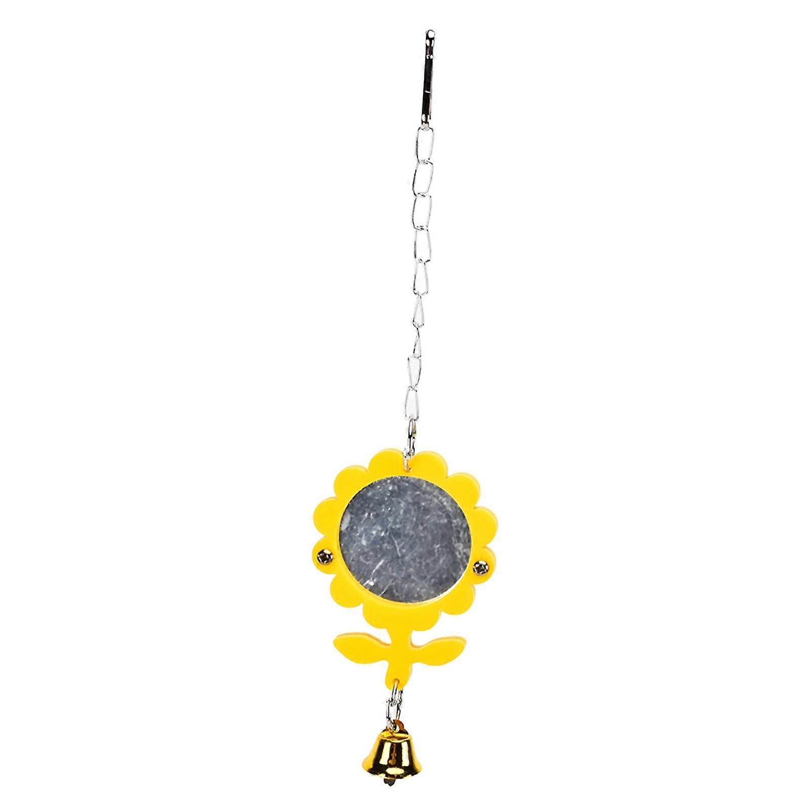 Bird Mirror Toy  Bite Resistant Anti Shatter Cute Mirror with Bells for Parrots Birds