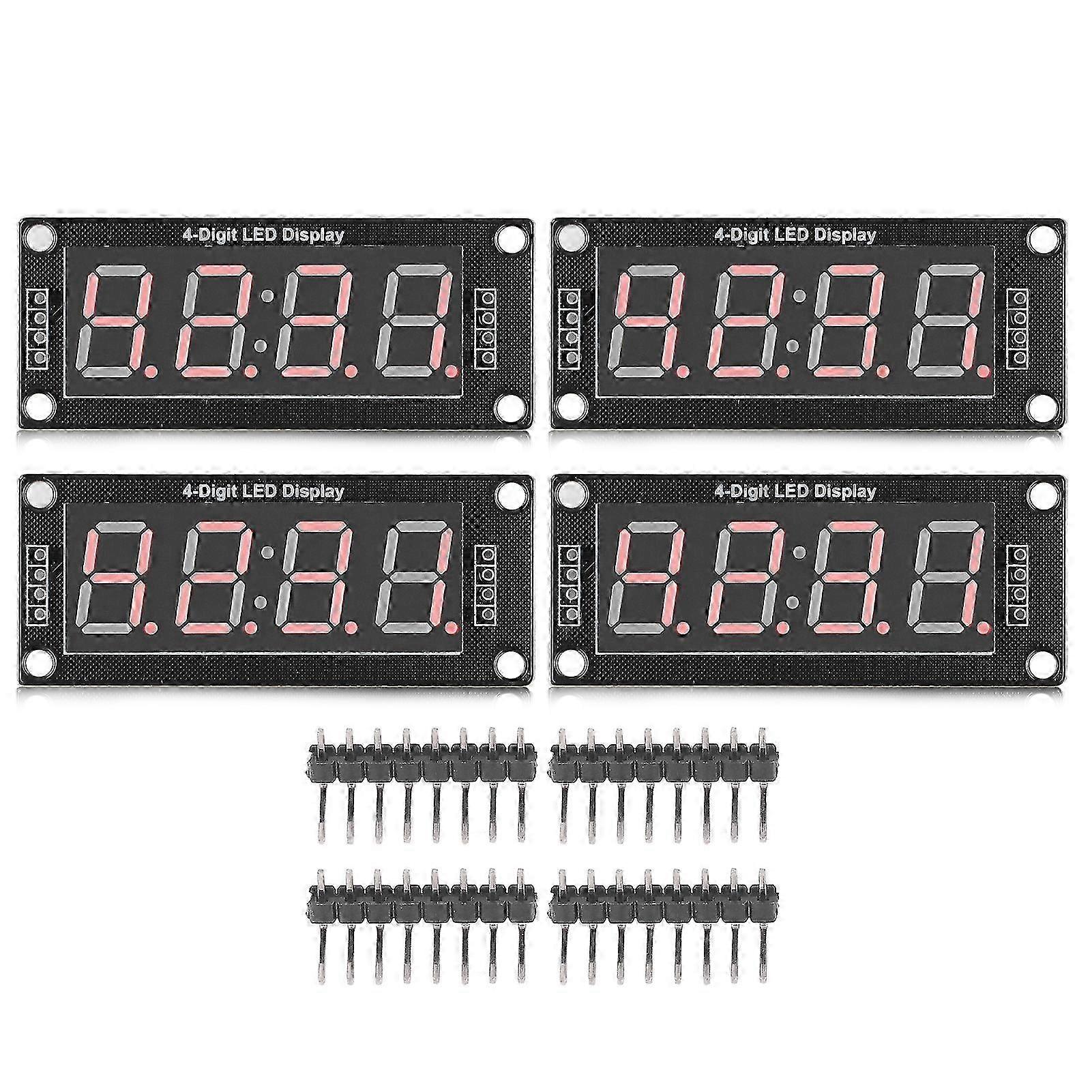 4 Set 4 Digit Digital Tube LED Display Board 7 Segments Clock Module TM1637 0.56in Red MRA041D