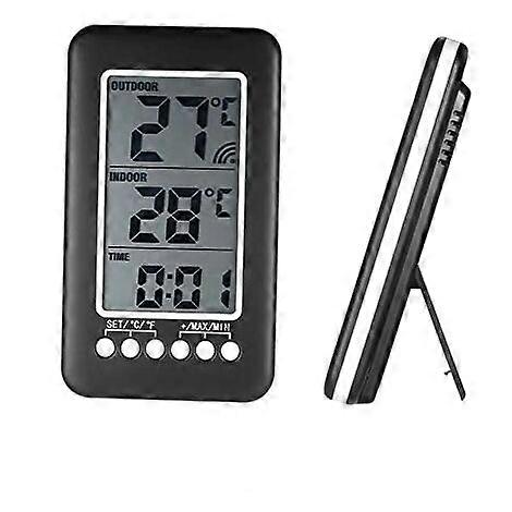 Digital Thermometer for Home Office Patio, Hygrometer with Indoor Outdoor Temperature and High Precision Sensor, Real-time Weather Forecasts