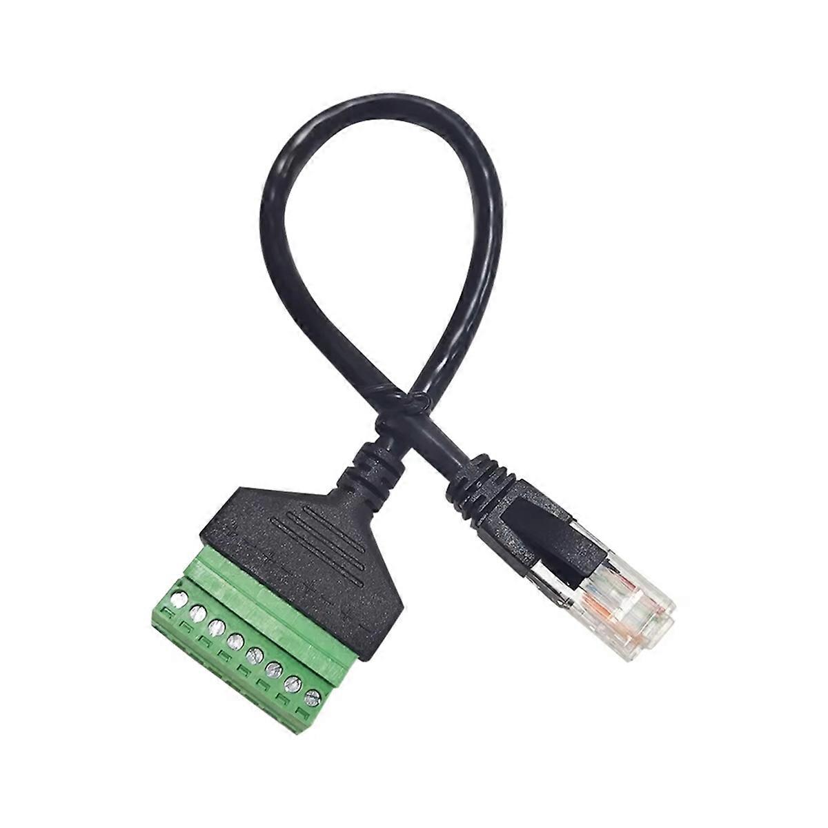 20cm RJ45 to Screw Terminal Block 8p Connector Ethernet Crystal -Male to 8 Pin Screw Terminal Network Adapter
