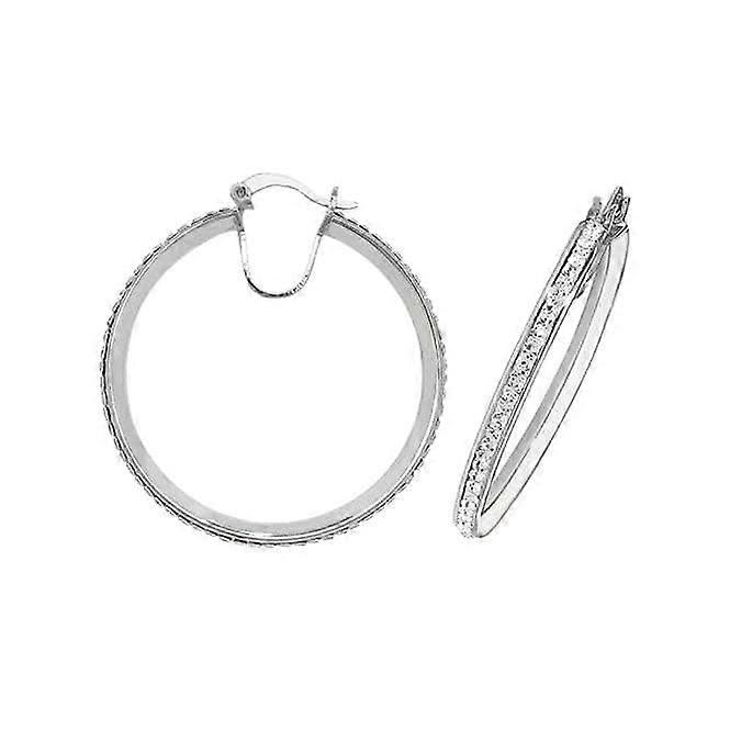 Acotis Silver Crystal Hoop Earrings G51019