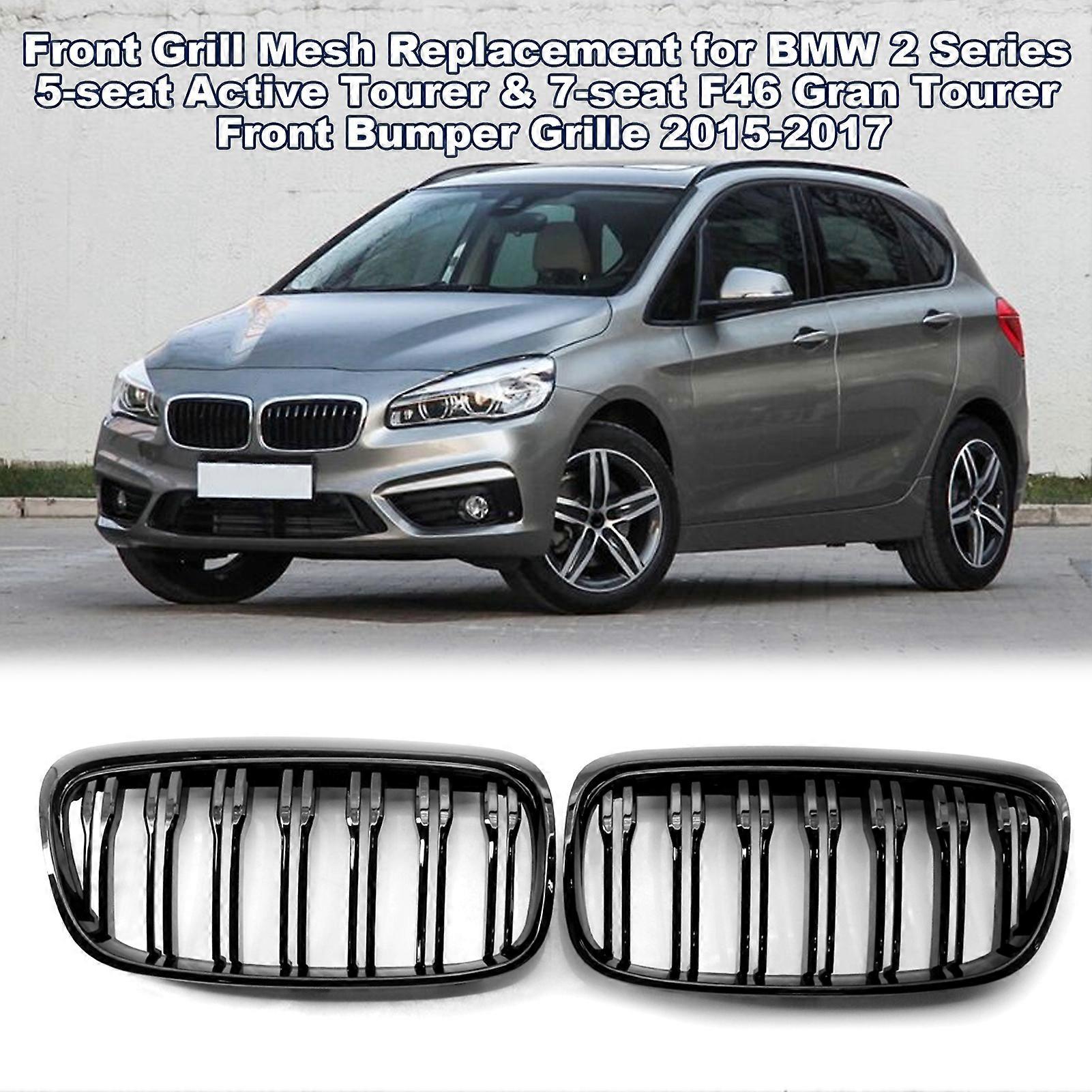 Front Grill Mesh F45 Black Replacement for BMW 2 Series 5-seat Active Tourer & 7-seat F46 Gran Tourer Front Bumper Grille 2015-2017