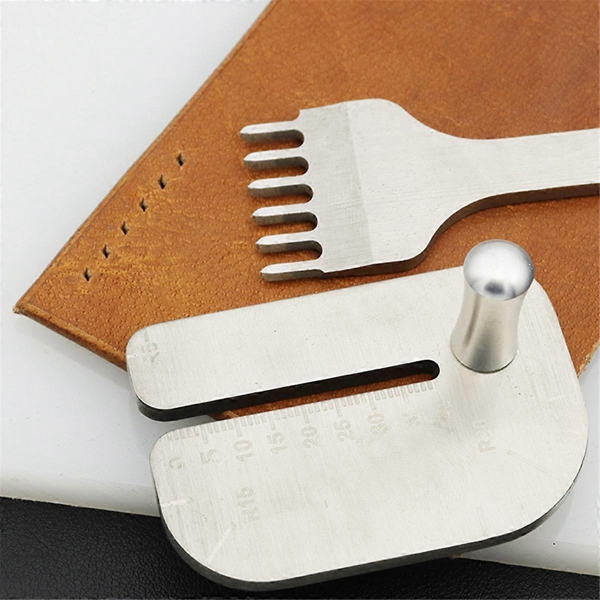 2pcs Stainless Steel Leather Pulling Board Practical Cutting Ruler