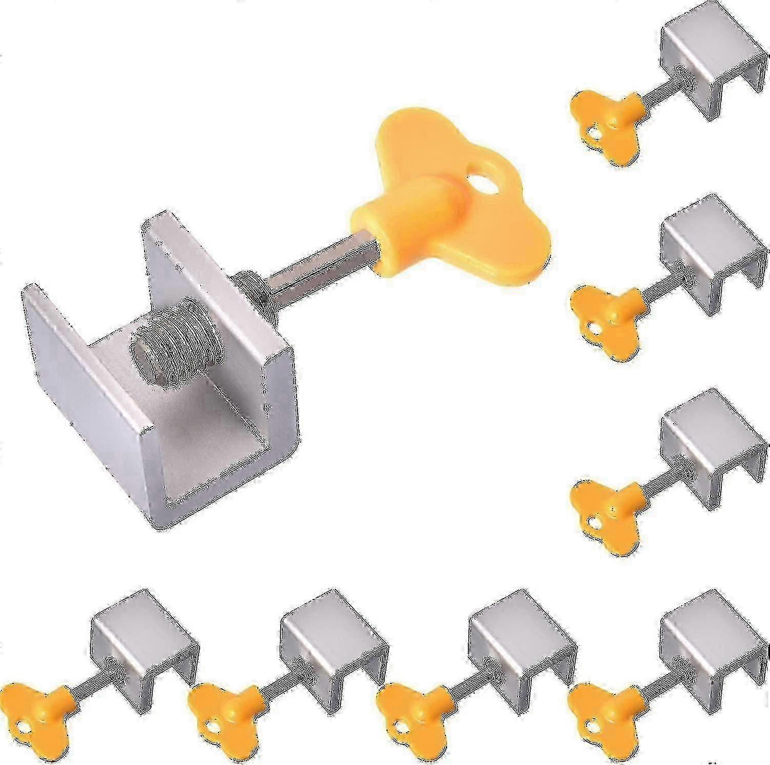 8 Sets Adjustable Sliding Window Locks Aluminum Alloy Window Door Frame Security Locks