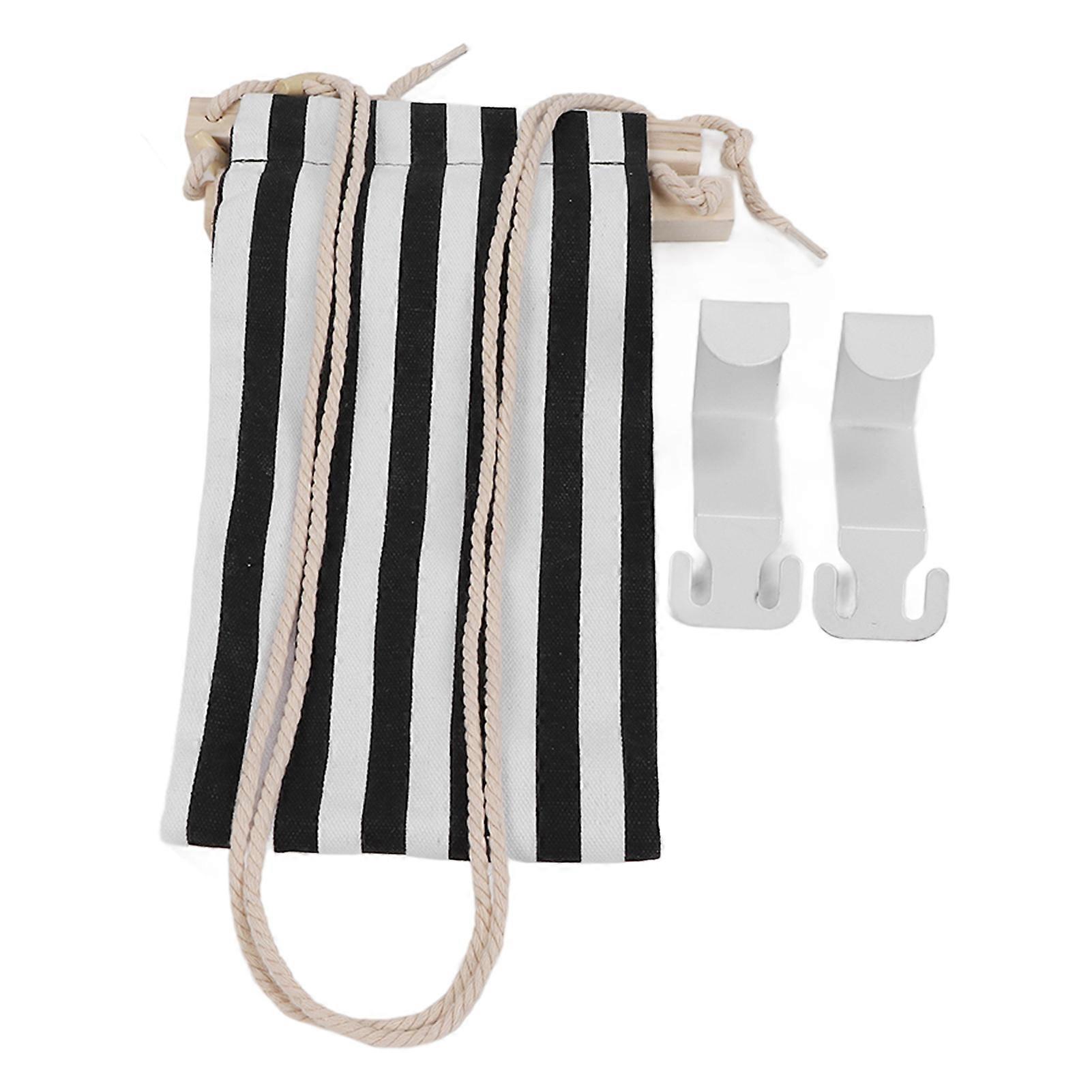 Footrest Black and White Streaks Soft Breathable Adjustable Foot Hammock Swing Footrest
