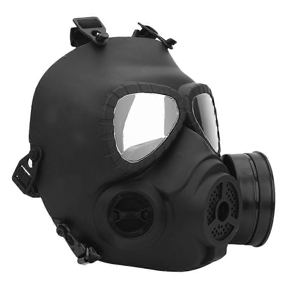Black Anti Fog Full Face Mask for CS Field Shooting, Tactical Face Guard Shield with Exhaust System, Breathable Protection