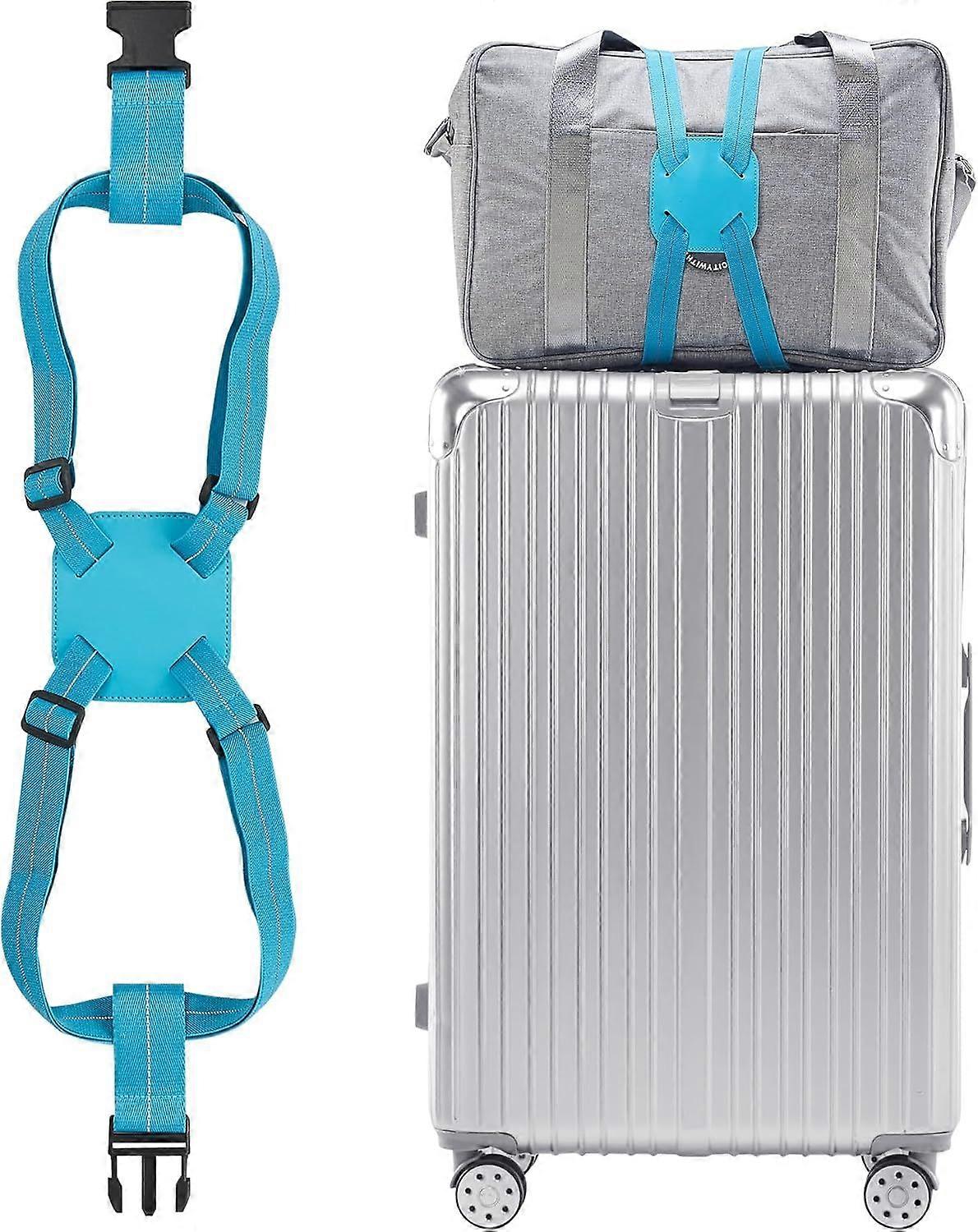 Luggage Elastic Straps TSA Approved, Travel Bag Elastic Straps for Suitcases Add a Bag (Blue)