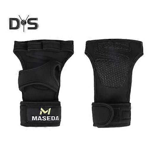 Sports Weight Lifting Gloves with Wrist Support Work Out Gym Gloves Strong-Grip Fingerless Fitness Gloves for Cross Training Pull Up
