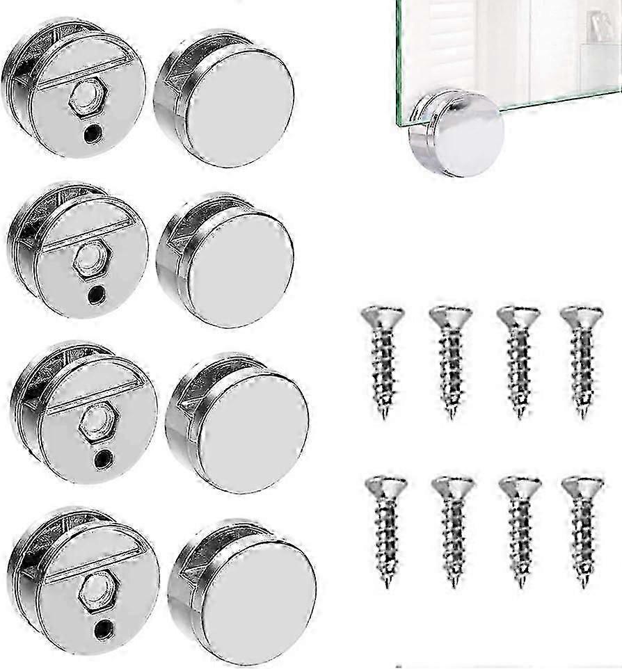 Silver Glass Clip Wall Bracket with 8 Pieces, Including Expansion Tube and Screws