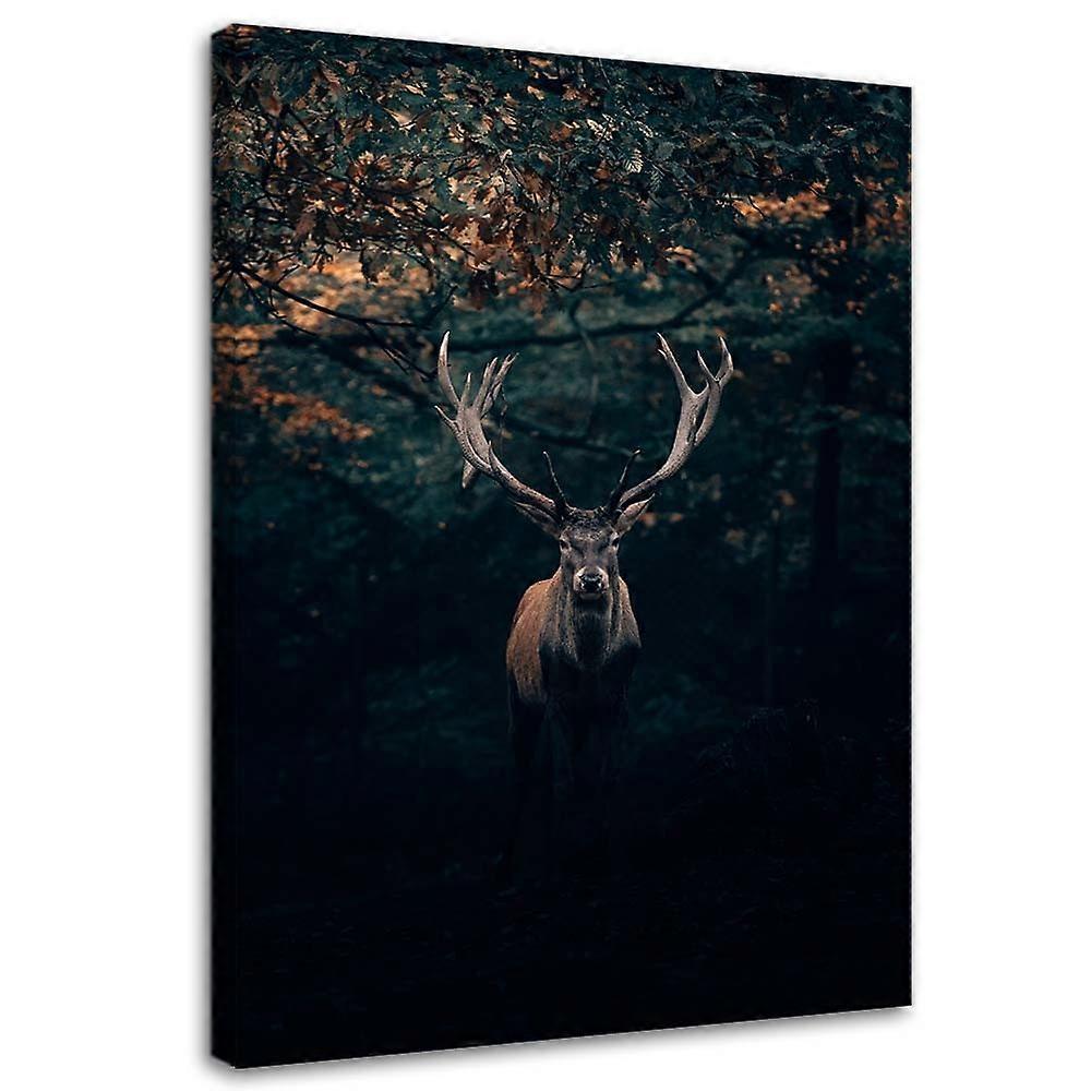 Impression sur toile, Cerf dans les buissons - 60x90