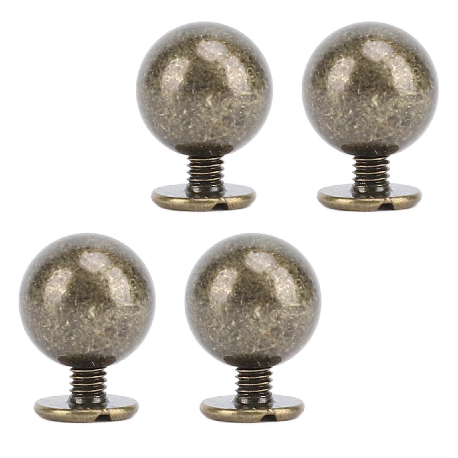 50 Set Round Rivet Sets Solid Iron Multifunctional 8mm Ball Rivet Kits for Clothing and Handcraft Bronze 