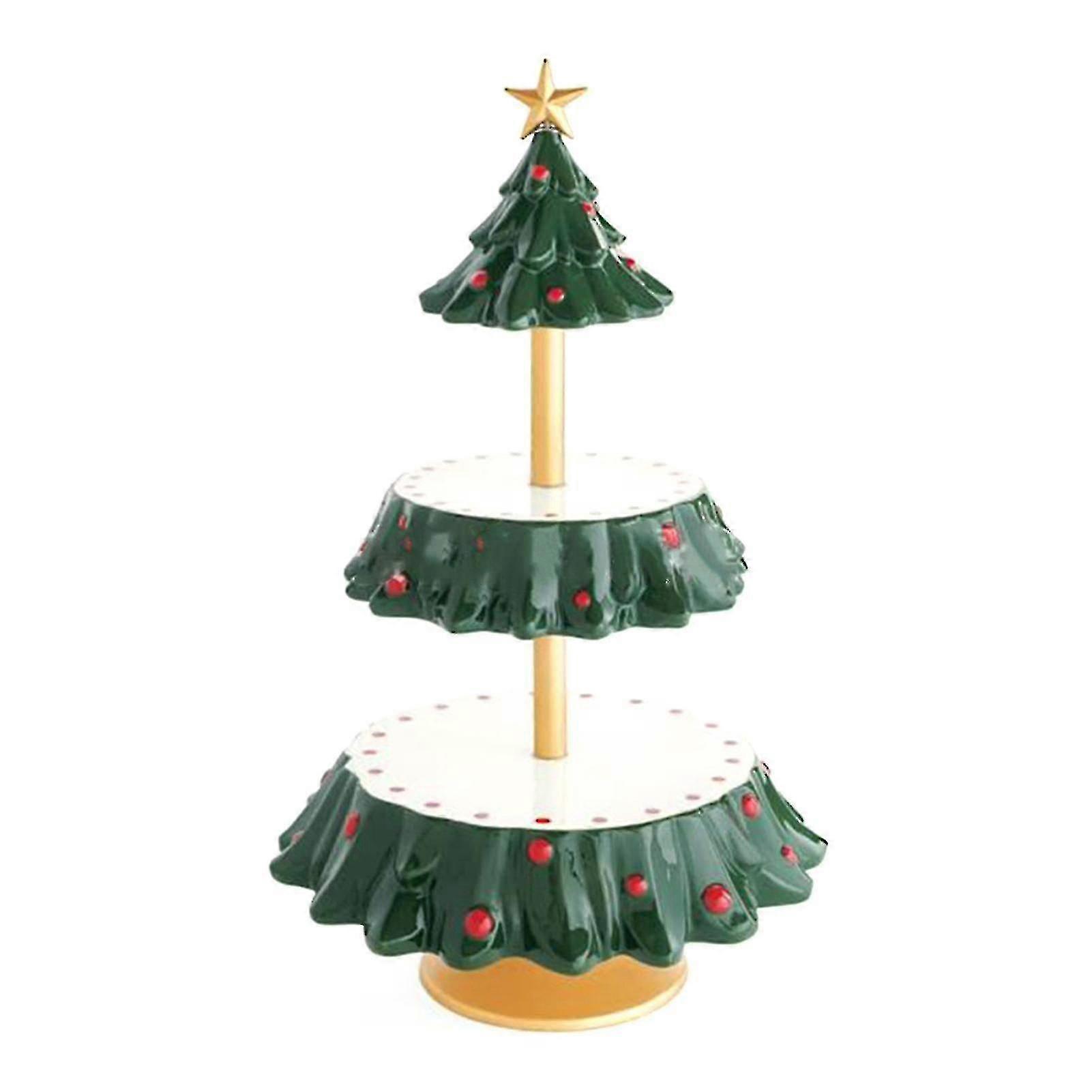 Weihnachtsbaum, 2 Etagen, Kunststoff-kuchenstnder, Dessertstnder, Cupcake-stnder, Teeparty, Hochzeit, Heimdekoration, Servierplatte, Weihnachtsbaum