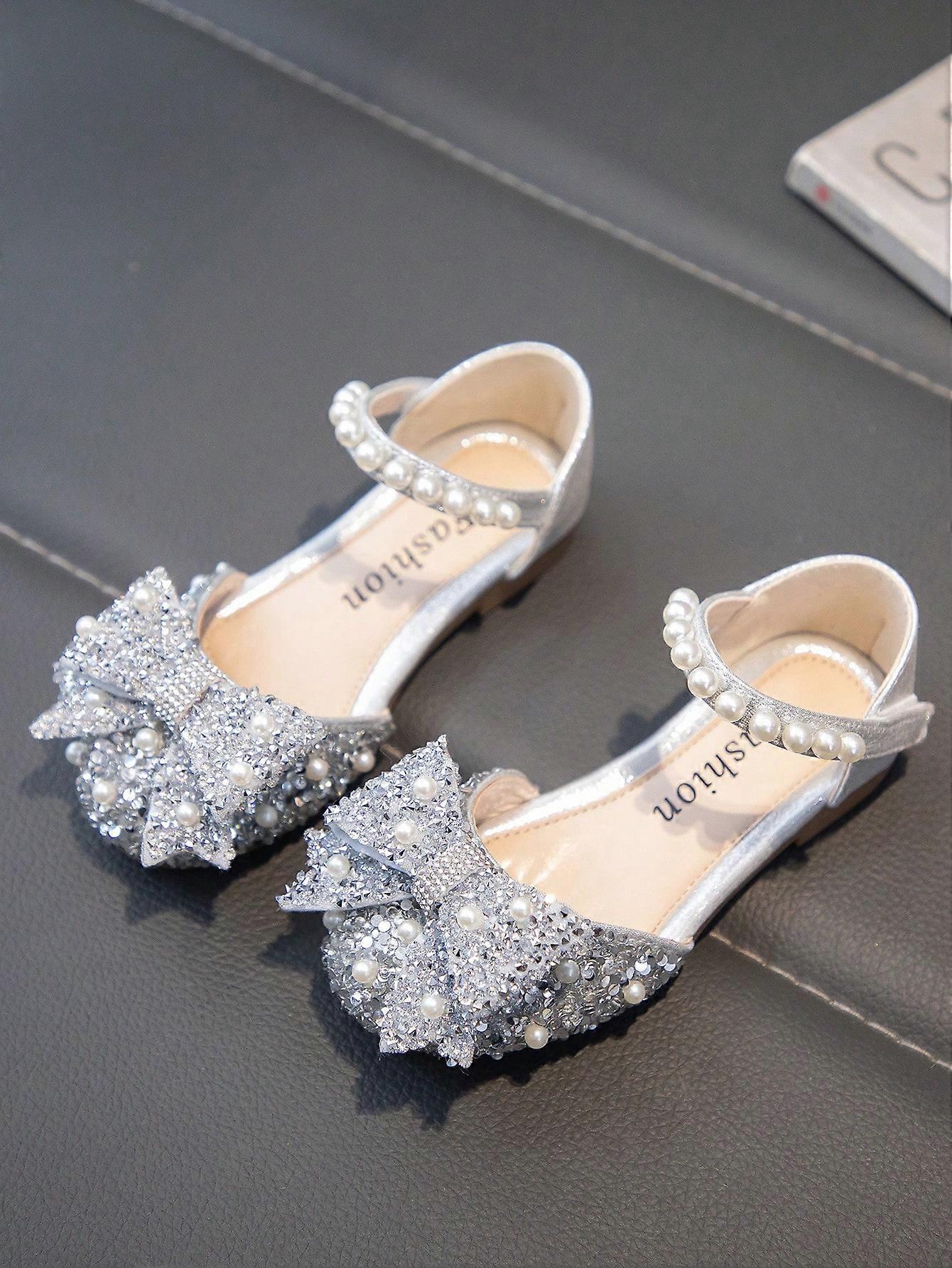 Barn Crystal Princess Flat Sko Rhinestone Toe Sko