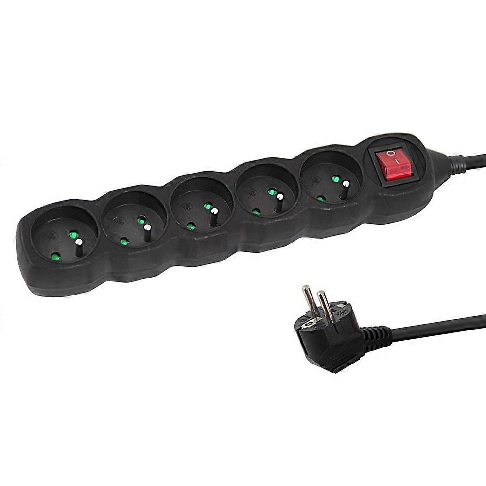 Regleta Esperanza 5 Enchufes Interruptor 3M Negro