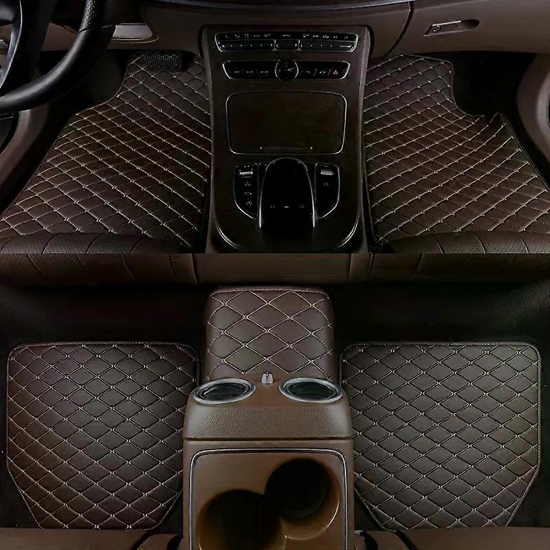 5pcs Tappetini per auto Universale impermeabile anteriore posteriore Set completo Tappeti per auto Accessori per moquette per auto in pelle Interni