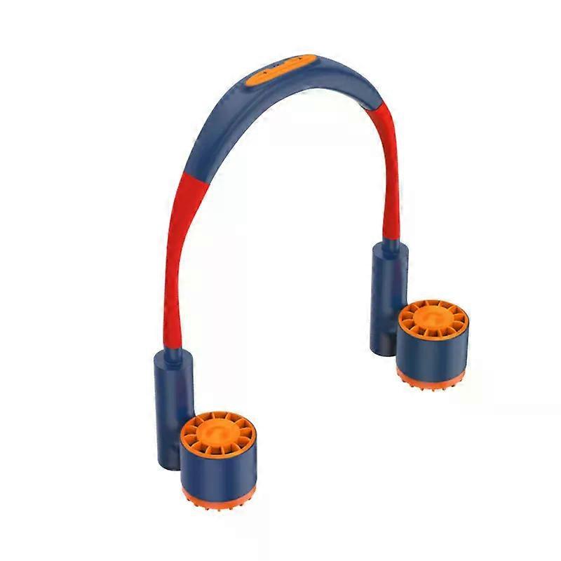 Candy Color Contrast Hanging Neck Fan USB Charging 2400mAh Battery Portable Small Halter Turbine Fan for Outdoor Travel Sport