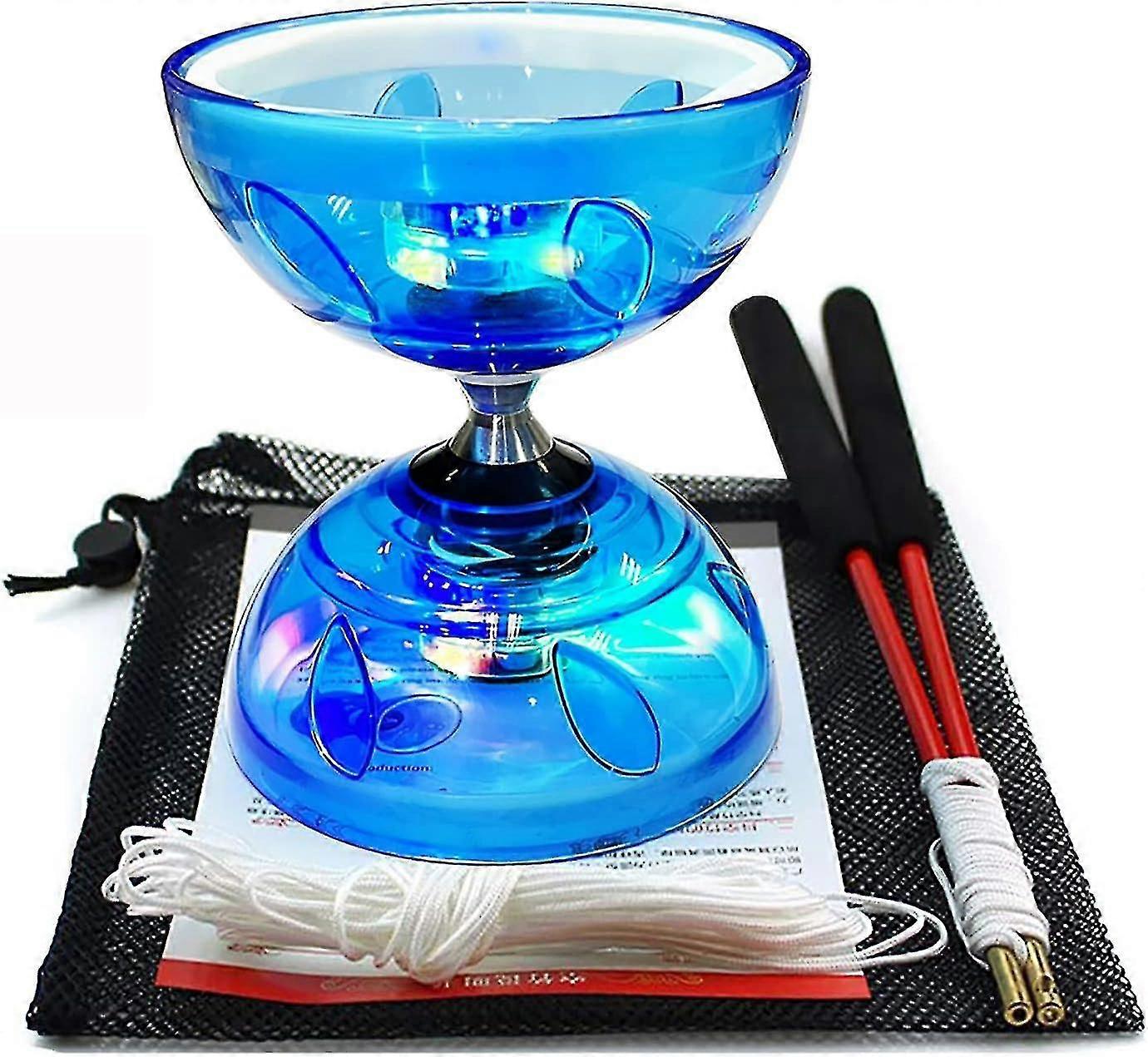 Diabolo Cse Yoyo Set, drievoudige lager Diabolo Cse Yoyos jongleren kleurrijke led diabolo met diablo sticks, diabolo string & netzak, gemakkelijker start / snel