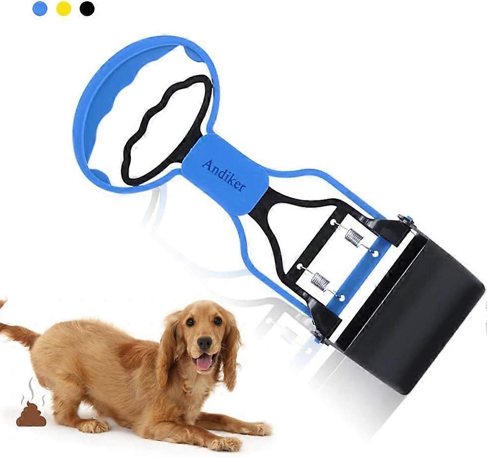 SCSYV Pooper Scooper for Pets, Portable Pet Waste Scooper, Dog Jaw Scoop with Long Handle for Pet Waste Pick Up(Blue)