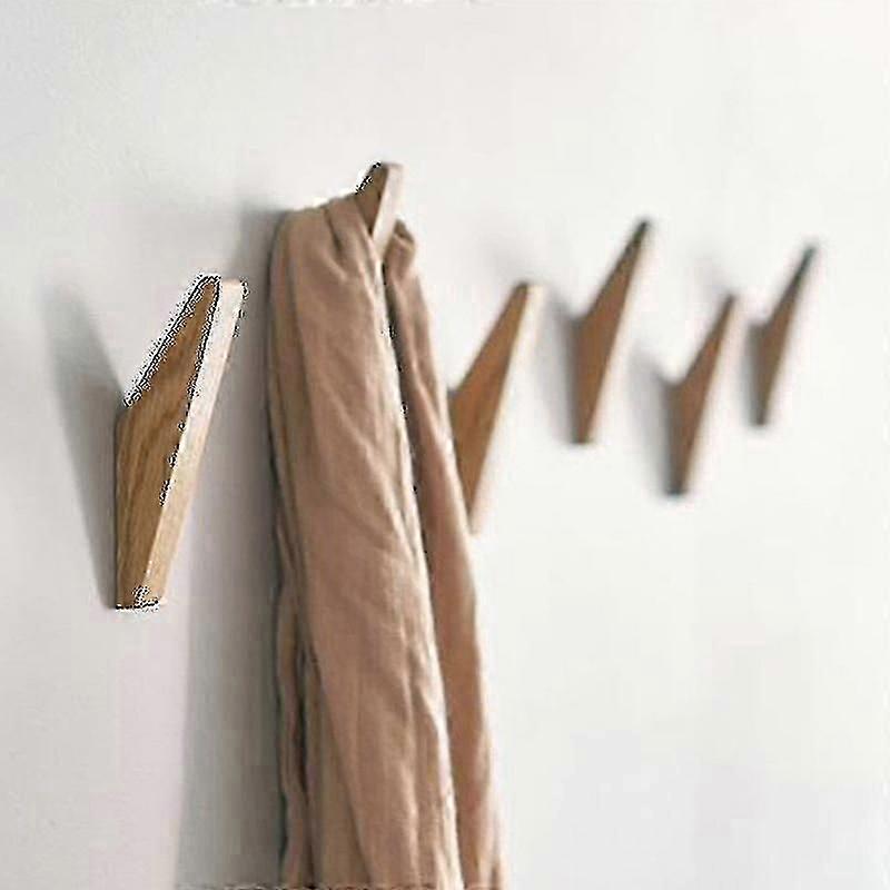 6 Pieces Vintage Wooden Hooks Wooden Hooks 5 Kg Load Capacity, Wall Hooks Bathrobe Hooks Hat Hooks Coat Hooks