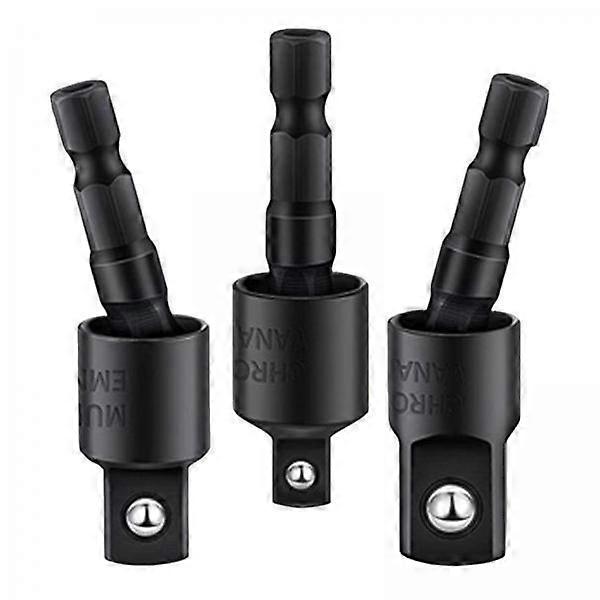 2x3Pcs 1/4" 3/8" 1/2"Driver Sockets Adapter Extension 360° Rotatable Universal