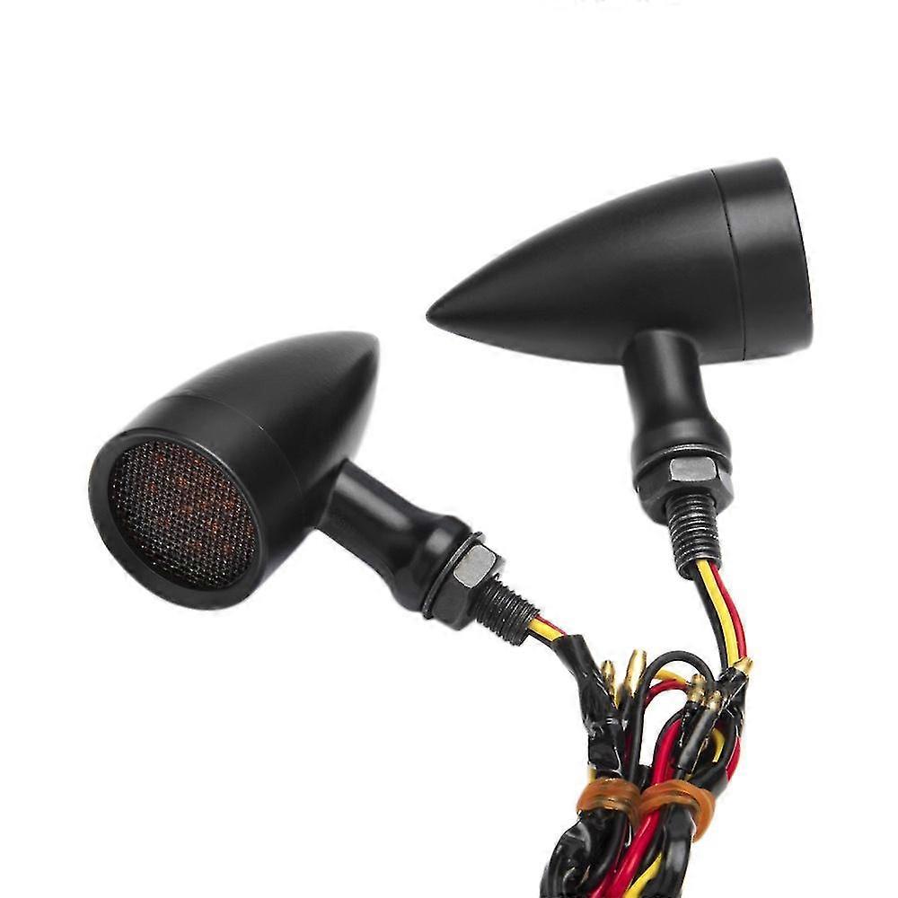 10mm Motorcycle Retro Led Turn Signal Brake Light Mesh Lens For Chopper