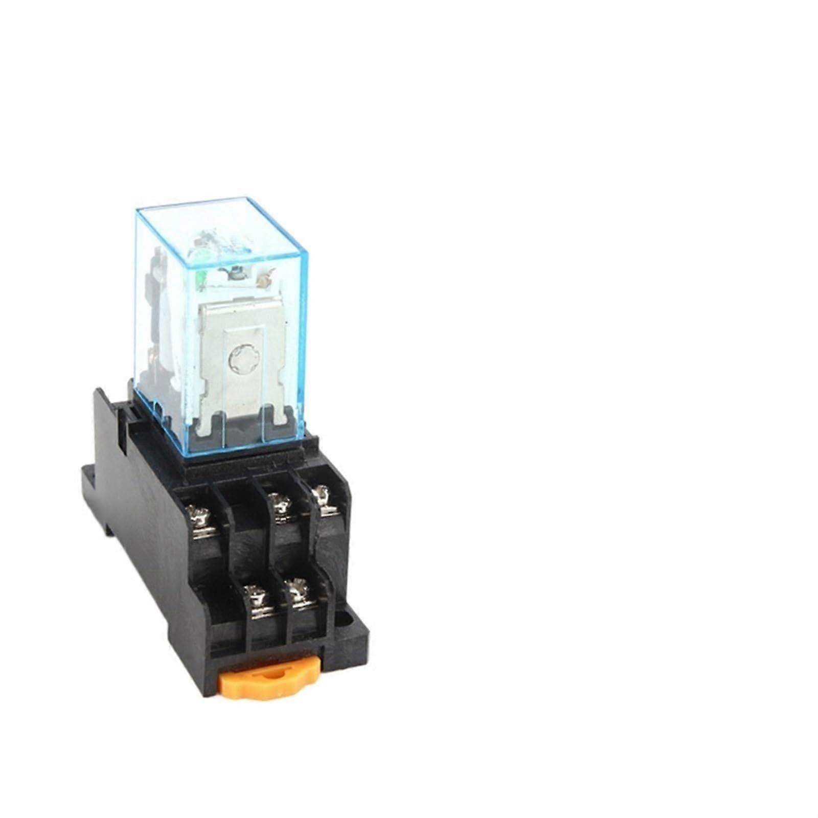 HH53P MY3NJ Plugin Relay DC AC12v 24v AC110v 220v 5A Silver PYF11A Contact 11p Intermediate Relay Relay Socket 1Pcs (Size : DC 12V)