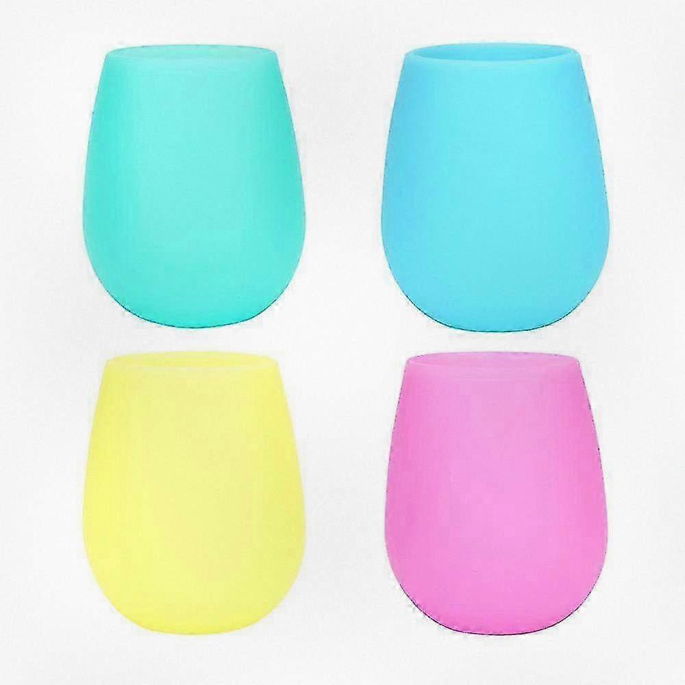 4-pack Reusable Silicone Freeze-friendly Wine Tumblers, Shatterproof Drinking Glasses for Parties and Picnics, Great for Entertaining