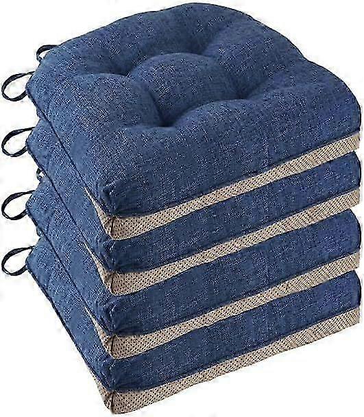 Cuscini antiscivolo per sedie da pranzo, set da 4, 46*43*9 cm, con lacci