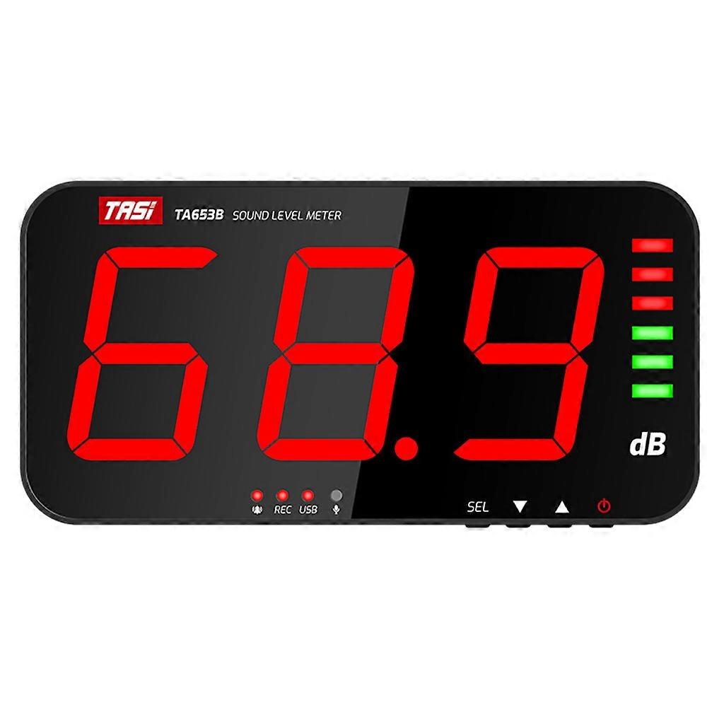 Rechargeable Digital Sound Level Meter Noise Decibel Measuring Meter Range TA653B Wall-Mounted Large Screen Clock Tool