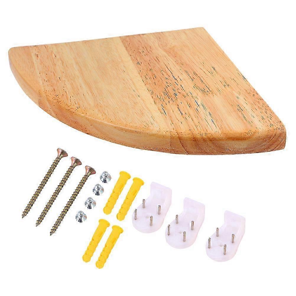 フローティングコーナーシェルフセット-多機能ウォールシェルフ、プラントホルダー-17x17x4cm-カーキ