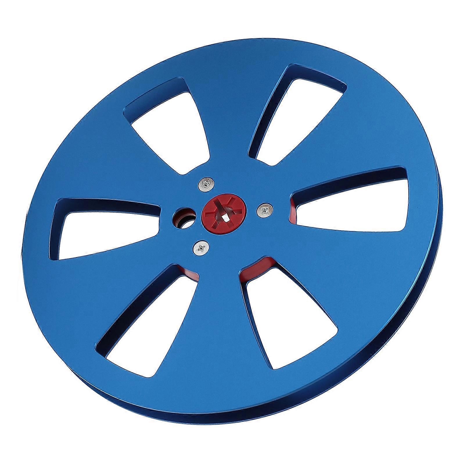 1/4 7 Inch Empty Tape Reel Aluminum Alloy Recording Takeup Reel with 6 Hole for Reel to Reel Tape for TEAC Blue 