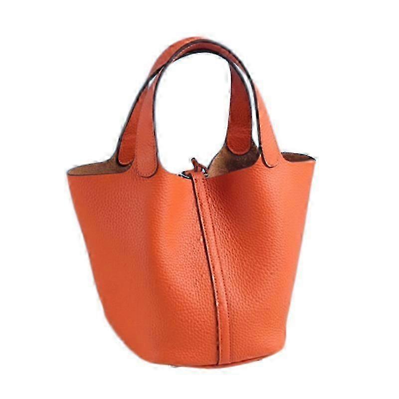 unbrand Genuine Leather Women Handbags Designer Tote Bag Classical Soft Leather Bucket White Big