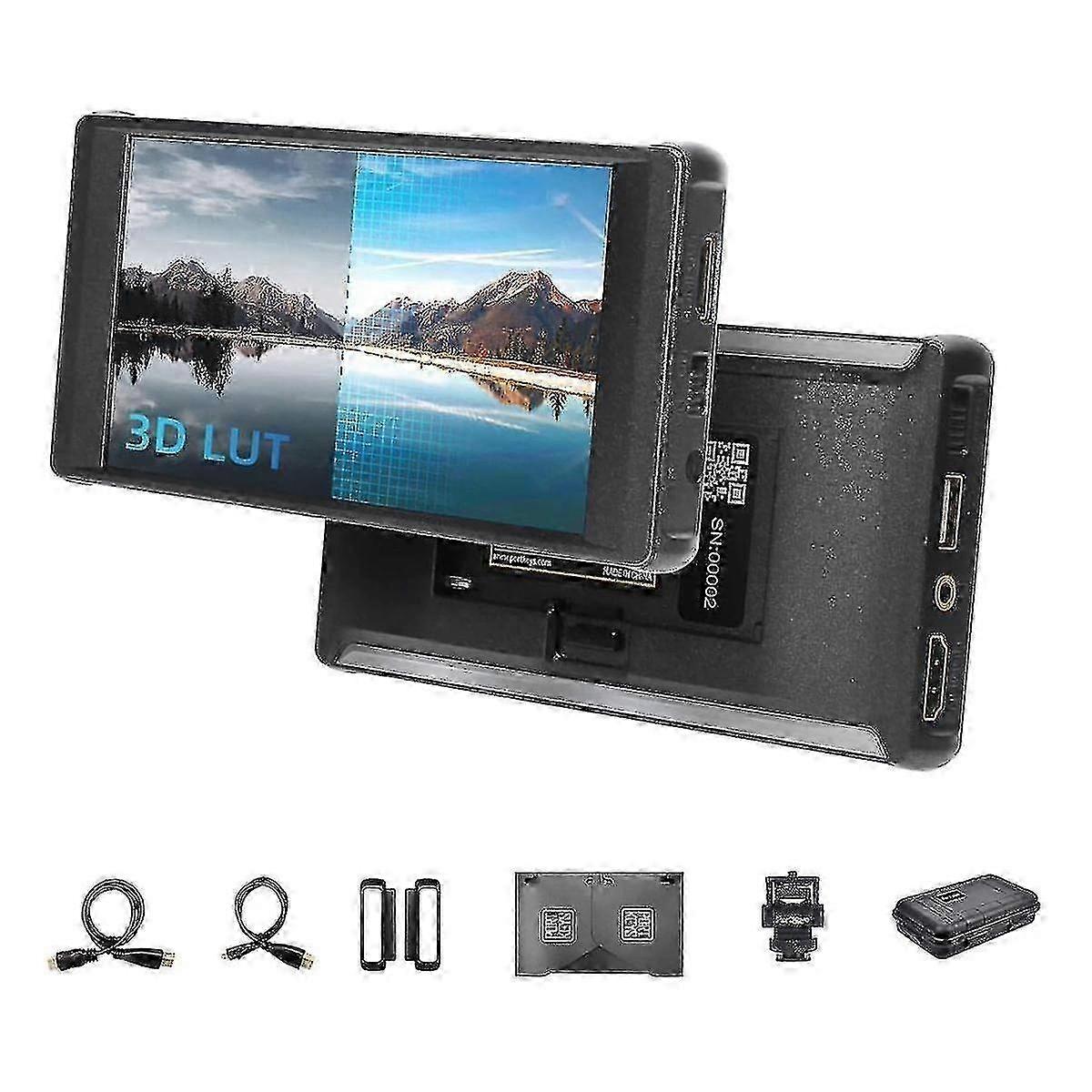 Pt6 5.2 Inch Dslr Camera Monitor,4k Touch Screen Live Streaming Monitor With Peaking Frame, Image Cr