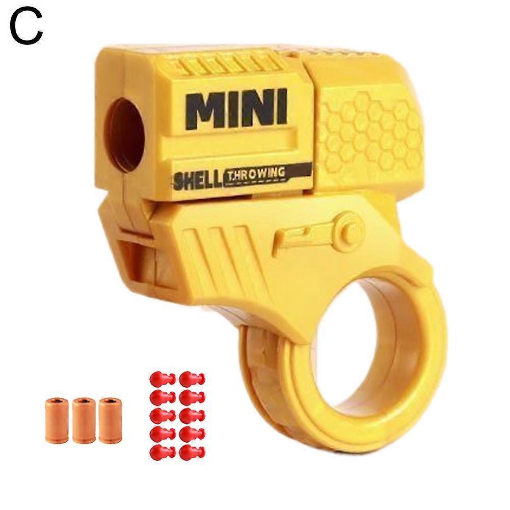 Ring gun [yellow] 2 shells + 10 bullets (C) $Mini ejection ring creative soft bullet launch carrot children boy girl gift