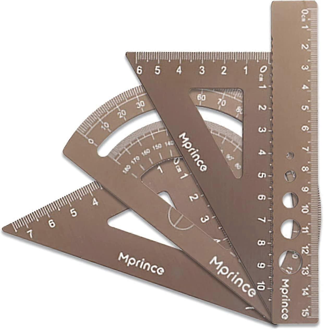 Geometry Ruler Set for Students, 4-piece 15cm Set Including Triangle, Square, and Other Mathematical Tools