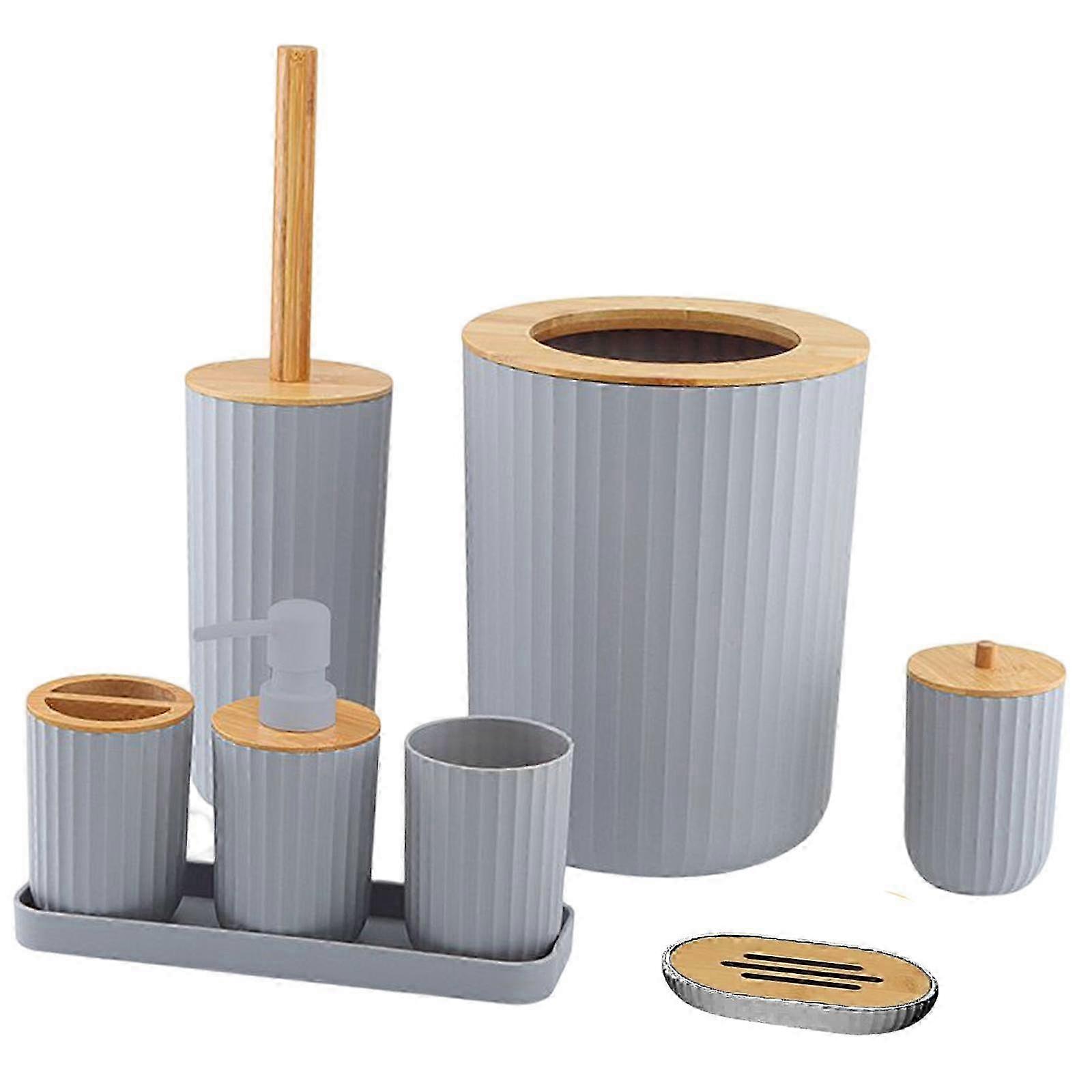 7Pcs Bathroom Accessories Set Soap Dish Hotel Essentials Kit