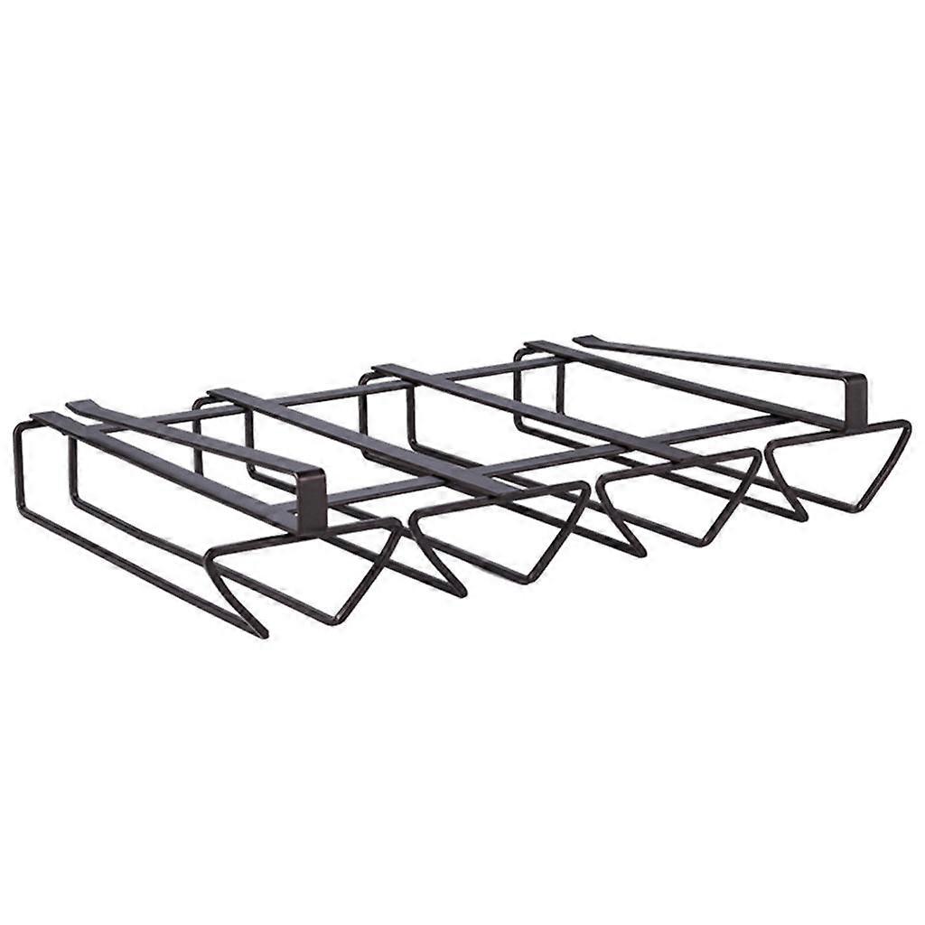 1 قطعة الحديد تحت الجرف النبيذ الزجاج حامل سلك النبيذ الزجاج شماعات الرف الأسود