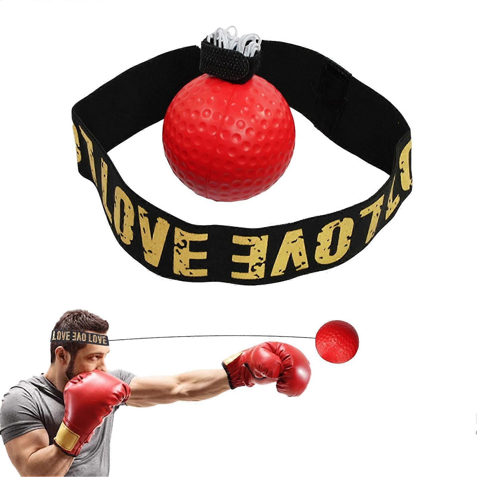 Boxing Reflex Ball with Headband - Red Speed Training Punching Ball for Hand-Eye Coordination and Reaction Improvement