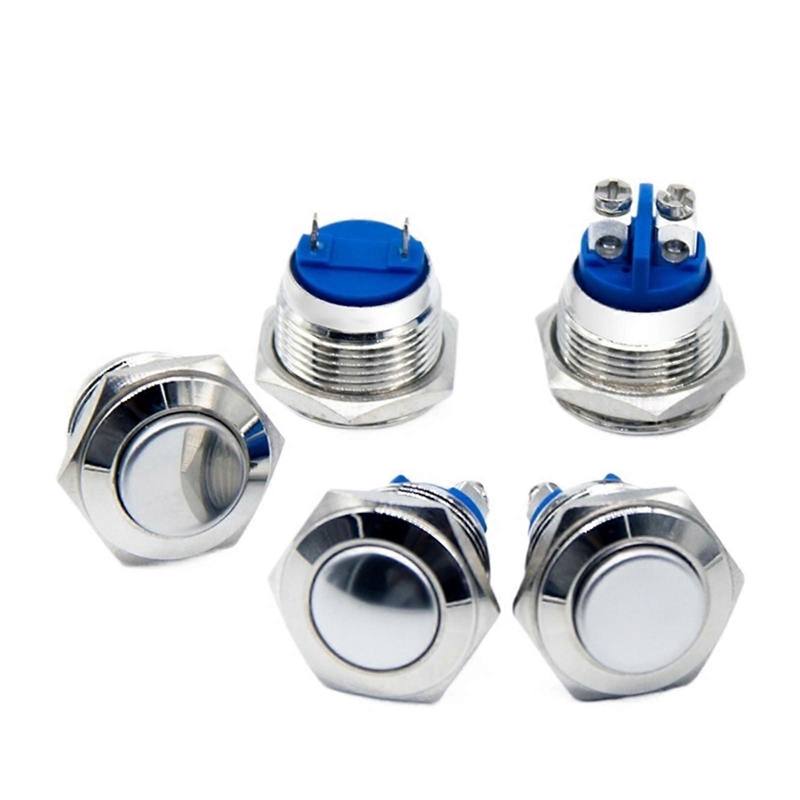 8 10 12 16 19 22mm Metal Button with Auto Reset Lock Switch Screw Base (8mm)