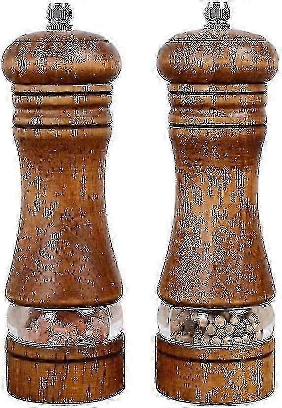 木製ソルト&ペッパーグラインダーセット、2パック、レトロスタイル