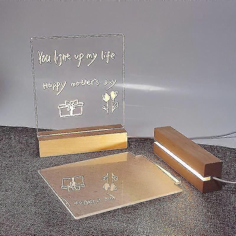 LED Acrylic Message Board with Night Light, Desktop Memo Note Pad for Home & Office DIY