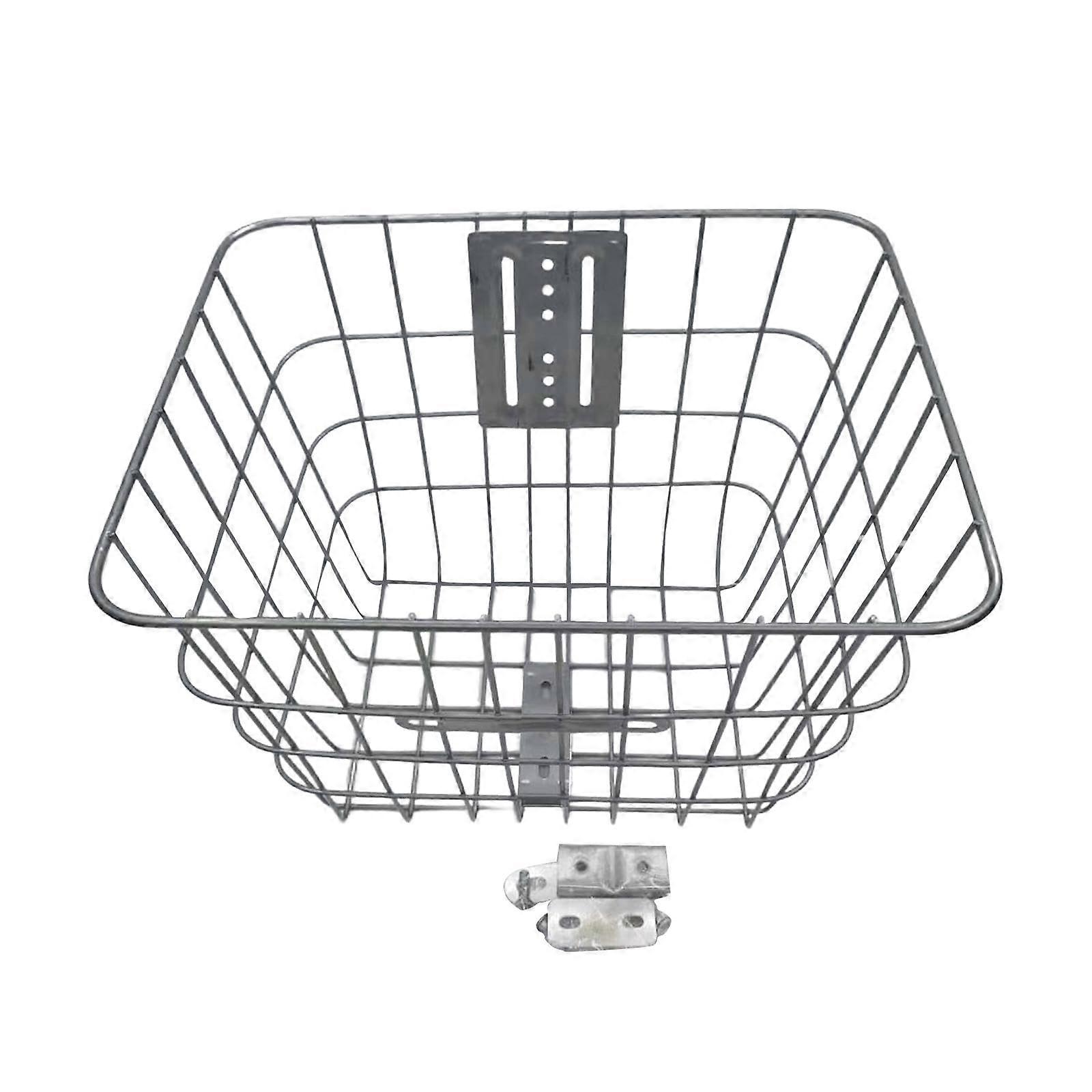 Rear Front Bicycle Basket for Adults,, Fits Most Bikes, Silver