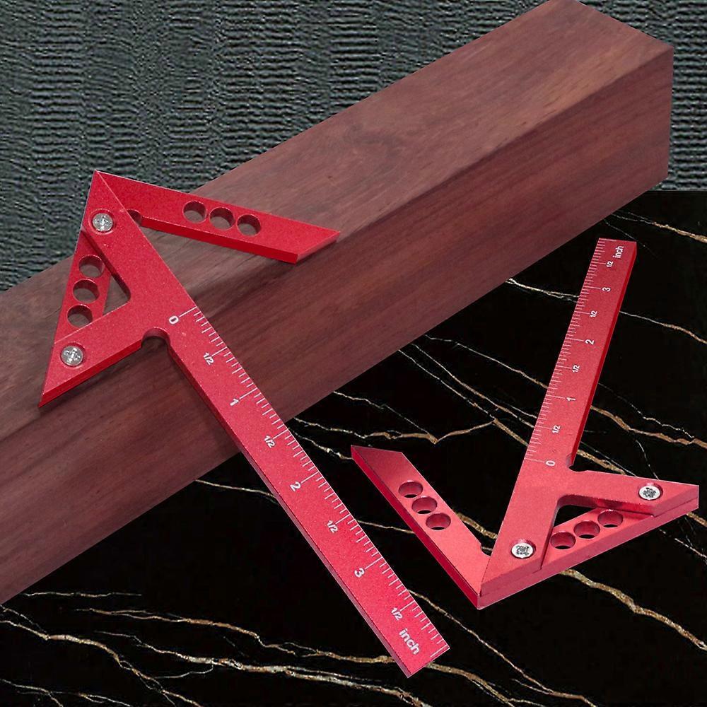 Center Scriber Vertical Line 45° Angle Gauge Drawing Circle Gauge Aluminium Alloy Woodworking Measuring Ruler Carpenter Accessory